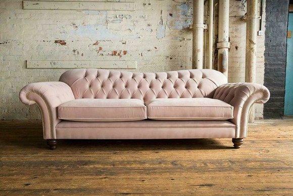 Design Sofa 3 Sitzer Couch Chesterfield Polster Sitz Garnitur Leder