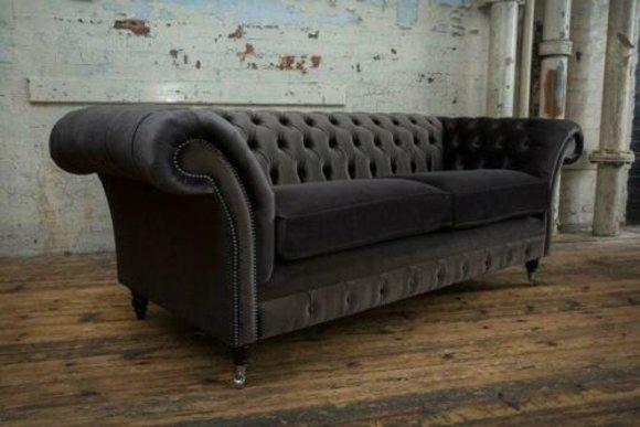 Design Sofa 3 Sitzer Couch Chesterfield Polster Sitz Garnitur Leder