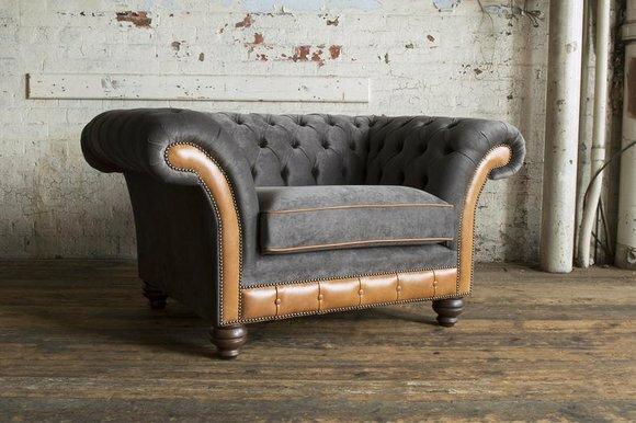Sessel 1 Sitzer Relax Polster Fernseh Chesterfield Textil Sofa Couchen