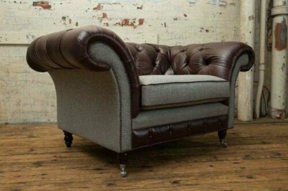 Sessel 1 Sitzer Relax Polster Fernseh Chesterfield Textil Sofa Couchen