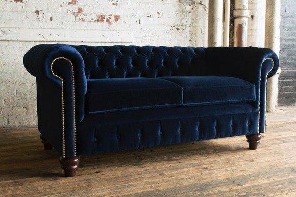 Sofa Luxus Leder Textil Chesterfield Couch Sofas Polster 3 Sitzer