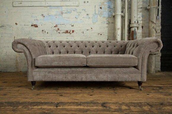 Sofa Luxus Textil Chesterfield Couch Sofas Polster 3 Sitzer Garnitur