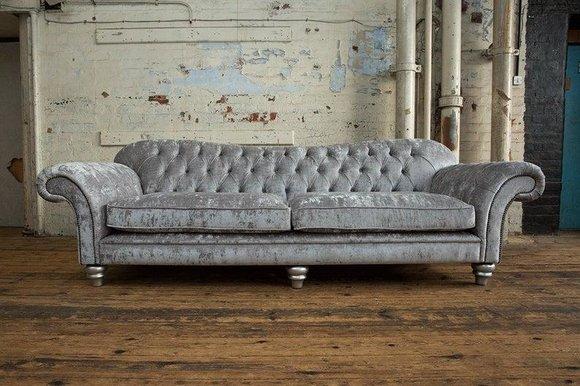 XXL Sofa 4 Sitzer Couch Chesterfield Polster Sitz Garnitur Leder Textil
