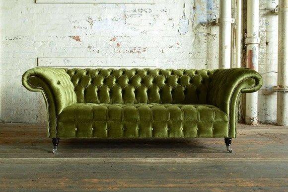 XXL Big Sofa 3 Sitzer Couch Chesterfield Polster Sitz Garnitur Leder