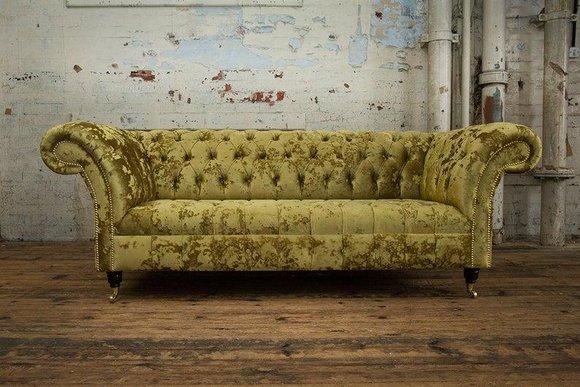 XXL Big Sofa 3 Sitzer Couch Chesterfield Polster Sitz Garnitur Leder