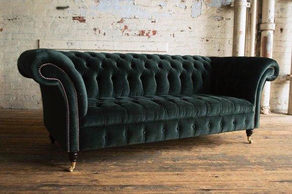 XXL Big Sofa Couch Chesterfield Polster 3 Sitzer Sitz Garnitur Leder