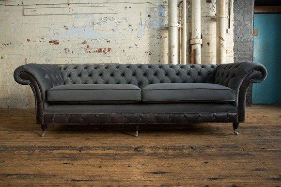 XXL Sofa 4 Sitzer Couch Chesterfield Big Polster Sitz Garnitur Stoff Textil
