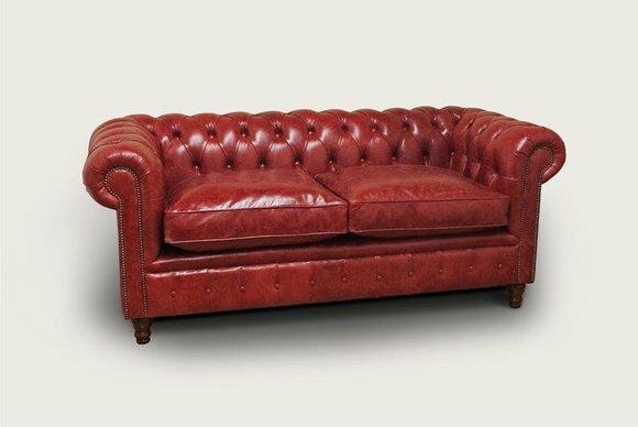 Luxus 2 Sitzer Couch Polster Sofa Leder Stoff Couchen Chesterfield