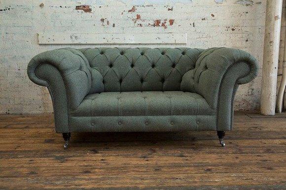 Polster Sofa Design Luxus Stoffsofas Chesterfield Textil Sofa 2 Sitzer