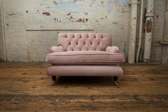 Design Chesterfield Stoff Couch Sessel 1.5 Sitzer Polster Sofas Lounge