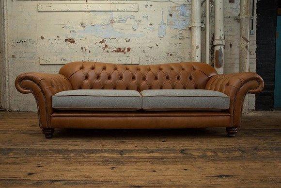 Chesterfield Sofa Design Luxus Leder Polster Couch Klassische Sofa