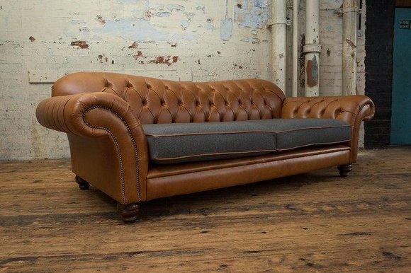 Klassische Chesterfield Leder Sofa 3 Sitzer Sitz Couchen Sofas Polster