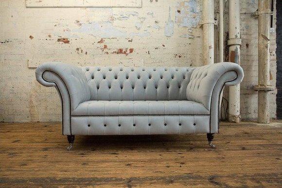Chesterfield Ledersofa Couch Polster designer 2 Sitzer Sofas Couchen