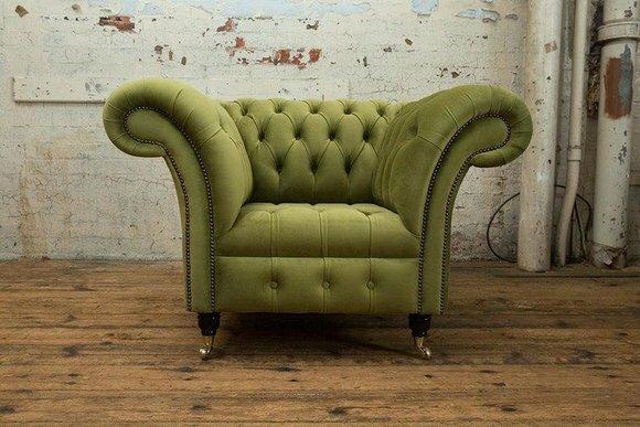 Grün Chesterfield Couch Sofa Polster 1 Sitzer Couchen Sitz Garnitur