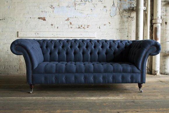 Designer Sofa Couch Polster XXL 3 Sitzer Big Sofas Couchen Blau