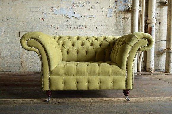 Chesterfield Sessel Fernseh Couch 1Sitzer Sofa Textil Stoff Couchen