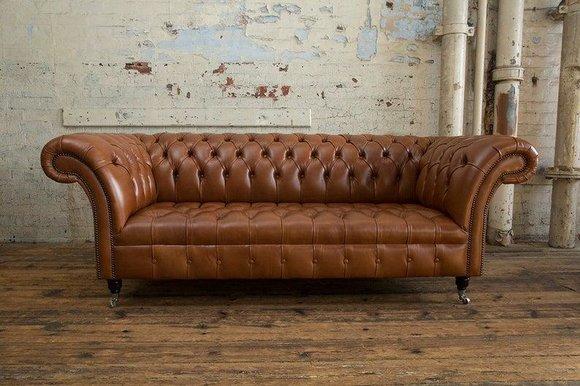 Antik Braune Chesterfield Couch Sofa Polster Couchen Sofas Leder