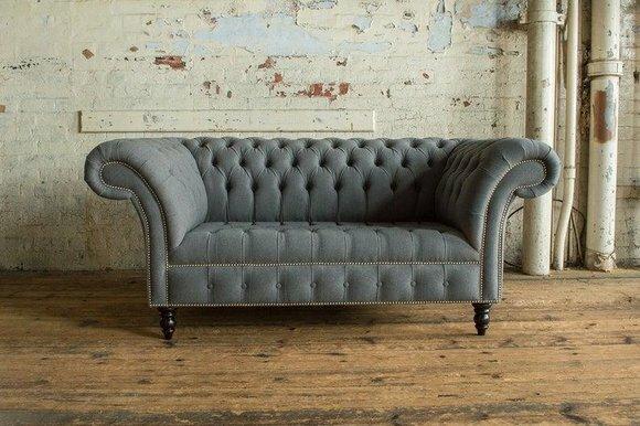 Graue Designer Sofa Couch Polster XXL 2 Sitzer Big Sofas Couchen