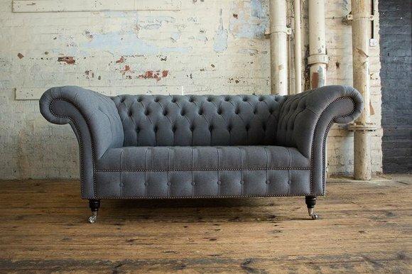 Graue Designer Sofa Couch Polster XXL 2 Sitzer Big Sofas Couchen