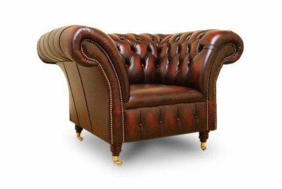 Chesterfield Design Sofa Sessel Couch Leder Luxus Textil Couchen