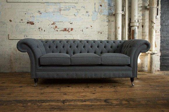 3 Sitzer Chesterfield Polster Sofas Design Luxus Couch Sofa Leder Couchen