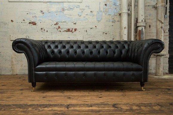 Ledersofa Sofa Couch Garnitur 3 Sitzer Sofas Couchen Chesterfield