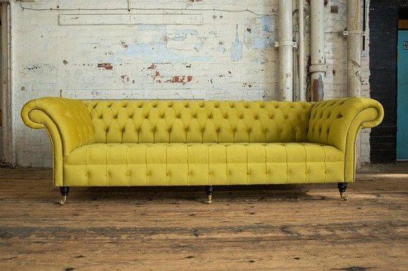 Gelbe Designer Sofa Couch Polster XXL 4 Sitzer Big Sofas Couchen