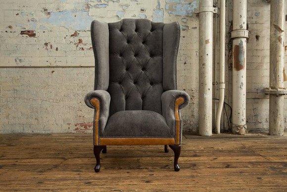 Chesterfield Big Textil Design Wohnzimmer Couch Sofa Polster 3 Sitz Leder #203