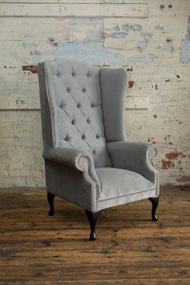 Ohrensessel Chesterfield Fernseh Couch 1 Sitzer Sofa Textil Couchen Stoff