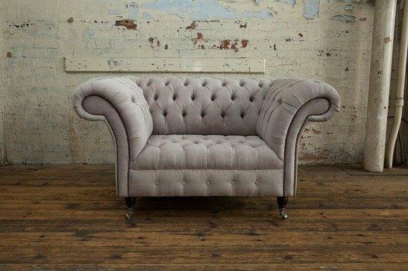 Chesterfield Big Textil Design Wohnzimmer Couch Sofa Polster 1 Sitz