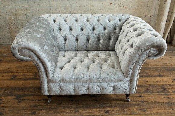 Chesterfield Sessel Fernseh Couch 1 Sitzer Sofa Textil Ohrensessel Stoff