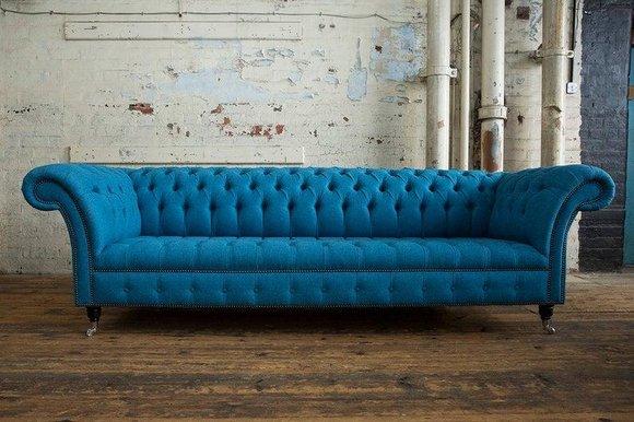 Sofa 4 Sitzer Sofa Polster Chesterfield Textil Sofas Design Luxus