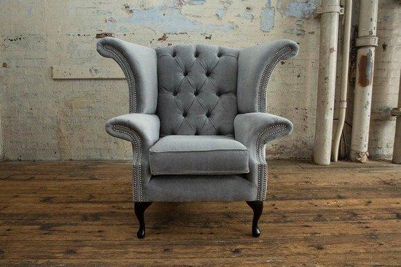 Ohrensessel Polstersofas Sessel 1 Sitzer Sofa Chesterfield Stuhl Premium