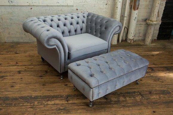 Set Garnitur Polster Relax Fernseh Sessel Hocker Beistell Designer