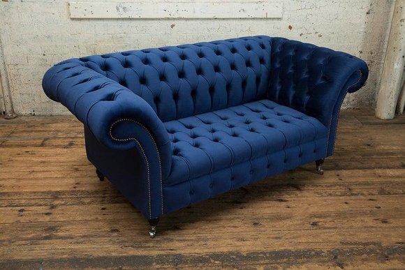 Chesterfield Big Textil Design Wohnzimmer Couch Sofa Polster 2 Sitz