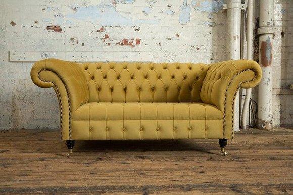 Chesterfield Big Textil Design Wohnzimmer Couch Sofa Polster 2 Sitz