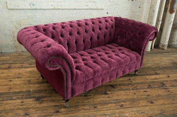 Chesterfield Big Textil Design Wohnzimmer Couch Sofa Polster 2 Sitz