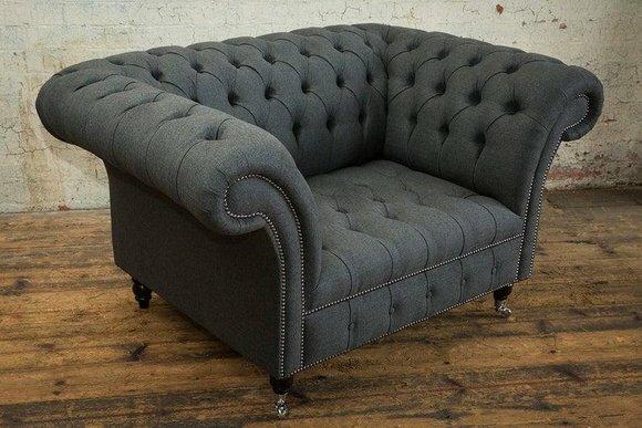 Chesterfield Design Sofa Sessel Couch Polster Luxus Textil Couchen