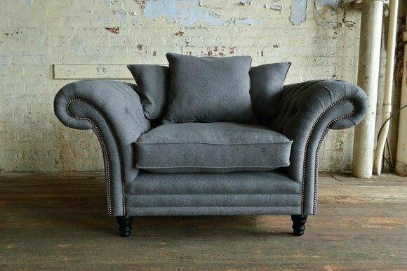 Chesterfield Design Sofa Sessel Couch Polster Luxus Textil Couchen