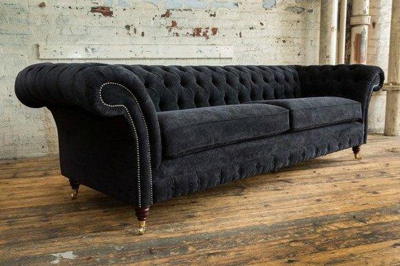 Chesterfield Polster Sofas Design Textil Sofa 4 Sitzer Sofa Luxus