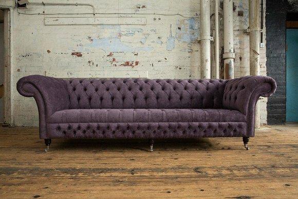 Chesterfield Luxus Textil Sofa 4 Sitzer Sofa Polster Sofas Design