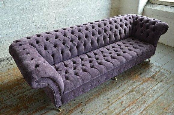 Luxus Chesterfield 4 Sitzer Couchen Textil Stoff Couchen Polster