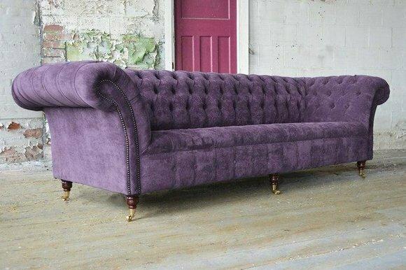 Chesterfield Textil Sofa 4 Sitzer Sofa Polster Sofas Design Luxus