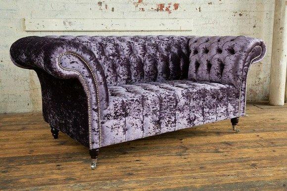 Chesterfield Textil Sofa 2 Sitzer Polster Sofas Design Luxus Couch