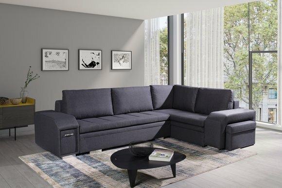 Polstersofa Loungesofa Couch Sitzgruppe Wohnzimmer mit Kissen Sofa