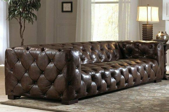 Ledersofa Couch Polster Designersofa Leder Sofa Chesterfield XXL Big Sofas