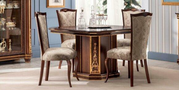 Klassischer Designer Stuhl Echtes Holz Stühle Barock Rokoko Antik Stil Italy
