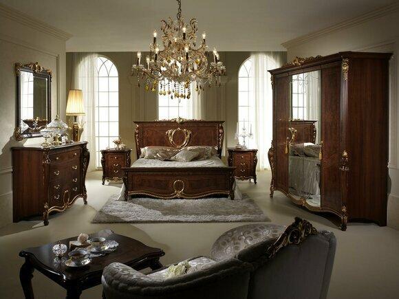 arredoclassic™ Schlafzimmer Set Sinfonia Barock Rokoko Bett Nachttisch