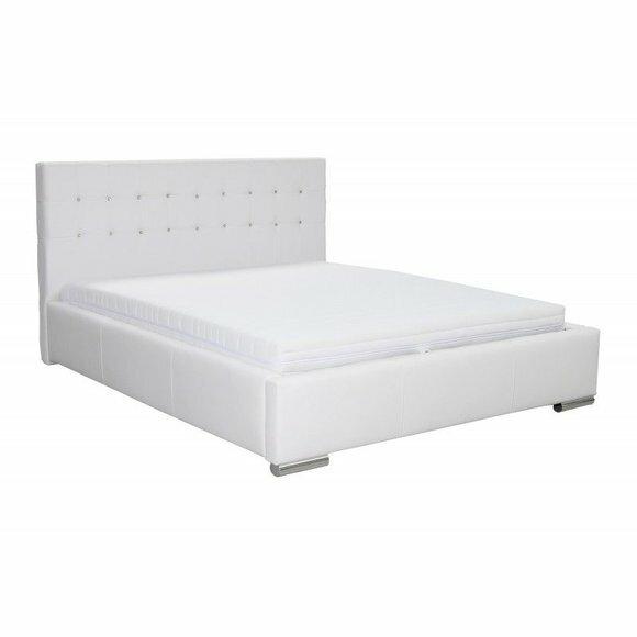 Edles Designer Kristall Steine Chesterfield Bett + Bettkasten Lattenrost Betten