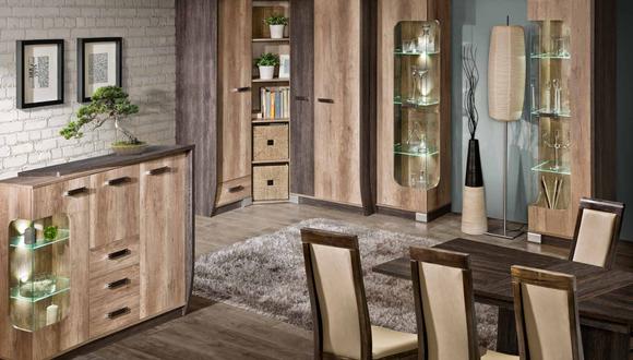 Vitrine Hochschrank Glas Schrank Vitrinen Regal Holz Wohnzimmer Möbel
